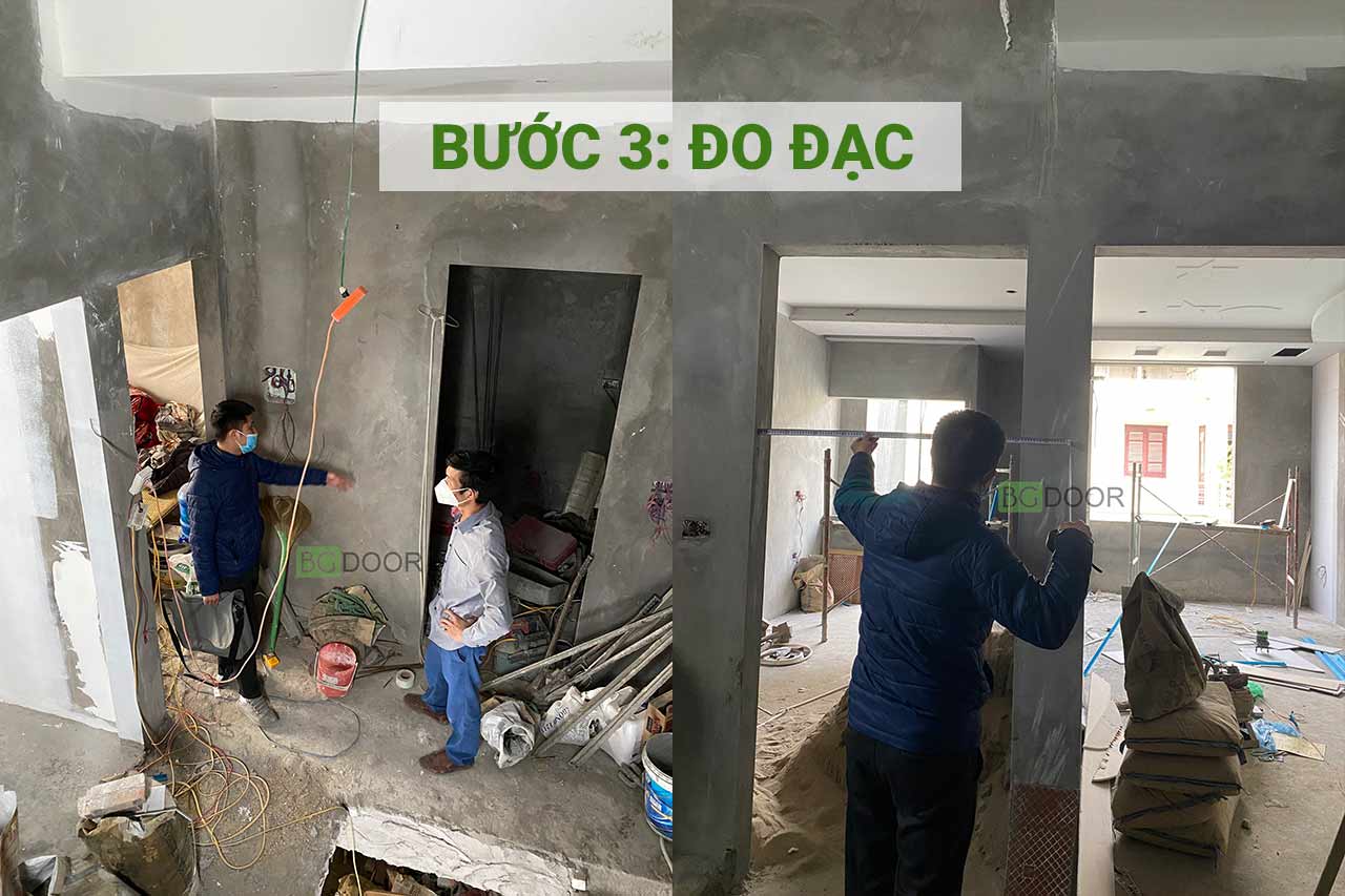 Đo đạc trước khi sản xuất cửa