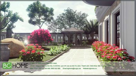 Kiến trúc biệt thự sân vườn có chòi nghỉ