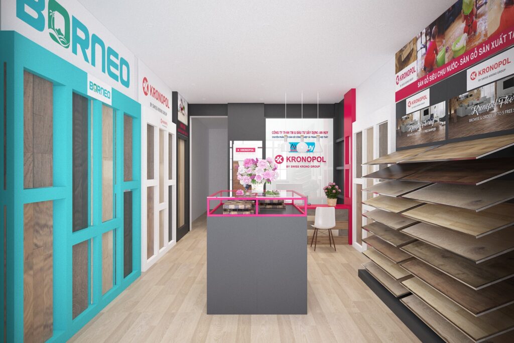 Mẫu thiết kế showroom sàn gỗ bách lộc