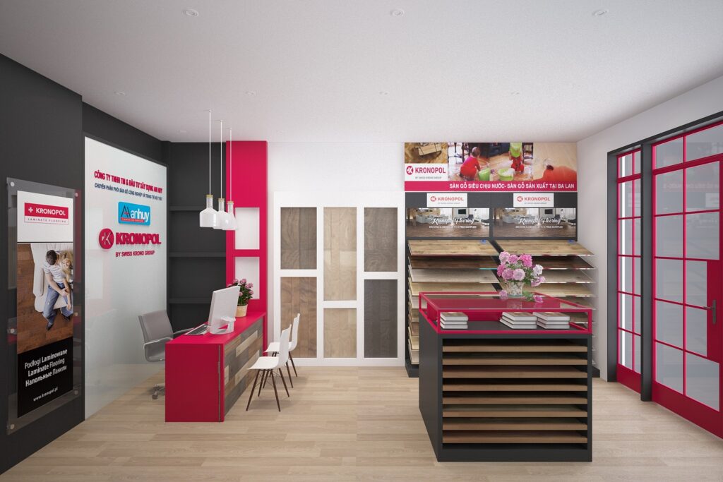 Mẫu thiết kế showroom sàn gỗ bách lộc
