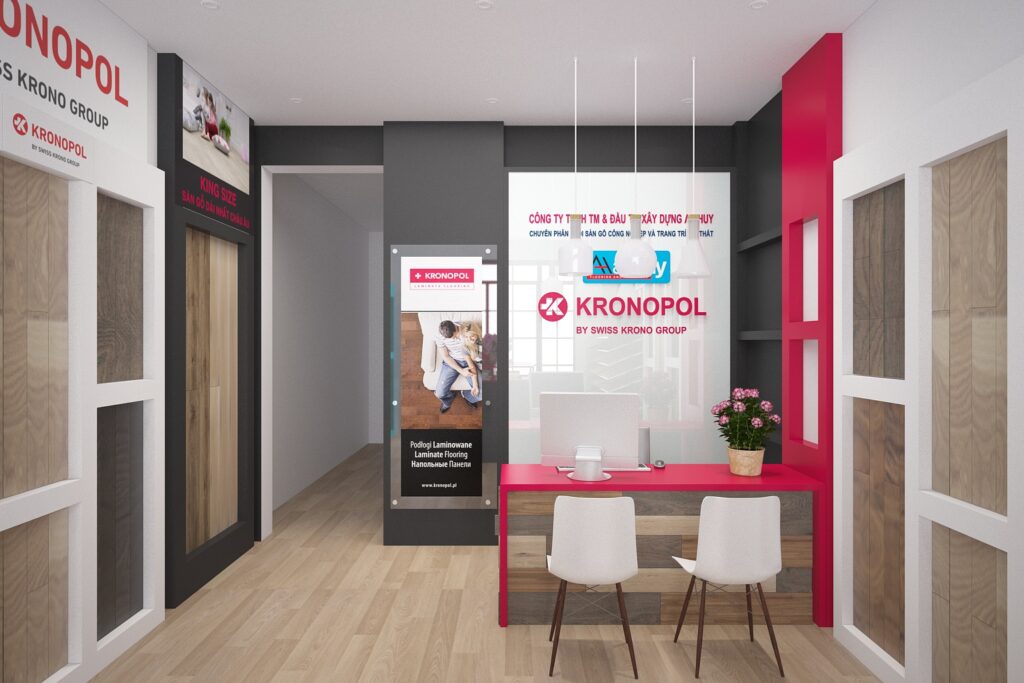 Mẫu thiết kế showroom sàn gỗ bách lộc