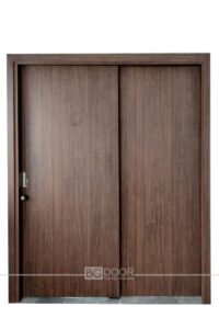 Cửa lùa 2 cánh Laminate Wood Finger LK4444A BGDOOR thi công tại Hoàng Mai