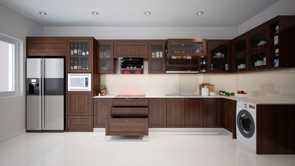 Thông tin chung tủ bếp melamine lắp tại hưng yên.